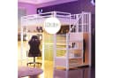 Merax Hochbett 90×200 cm mit LED-Licht & Steckdosen Bild 3