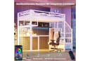 Merax Hochbett 90×200 cm mit LED-Licht & Steckdosen Bild 4