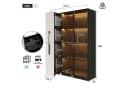 Merax Multifunktionsschrank 2-in-1 LED-Vitrine mit Glastür & Rollregal Bild 5