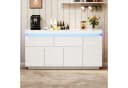 Merax Sideboard Hochglanz Weiß LED-Beleuchtung Bild 2