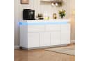 Merax Sideboard Hochglanz Weiß LED-Beleuchtung Bild 3