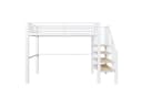 Merax Hochbett 90x200cm Metallbett mit Treppe und großem Stauraum Bild 5