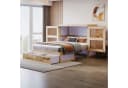 Merax Schrankbett 140x200cm Rattanfront Bild 2