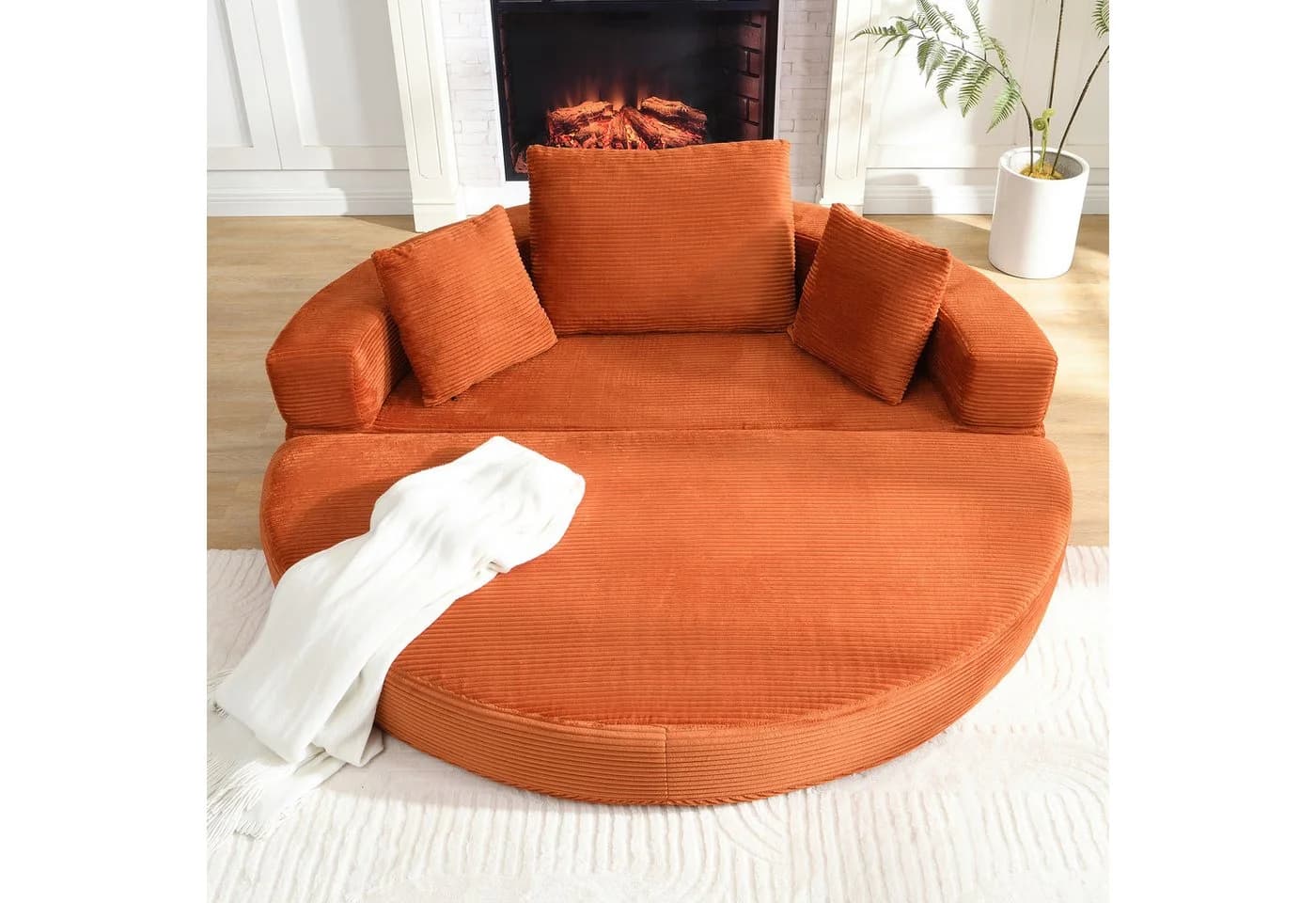 Merax Schlafsofa mit Schlaffunktion, Multifunktionales Sofa mit Cordstoffbezug