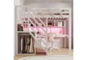 Merax Hochbett mit LED-Beleuchtung und USB-Anschluss Kinderbett 90x200cm Bild 3