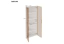 Merax Glasvitrine Eckschrank mit LED Licht Eichenoptik Bild 4