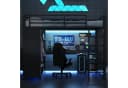 Merax Hochbett 160x200 mit LED-Beleuchtung und Schreibtisch Schwarz Bild 3
