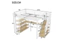 Merax Hochbett 140x200cm mit LED-Licht und USB-Ladestation Bild 5