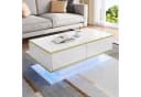 Merax Couchtisch Hochglanz Schwarz/Weiß mit LED & Schubladen Bild 1