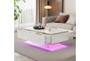 Merax Couchtisch Hochglanz Schwarz/Weiß mit LED & Schubladen Bild 2