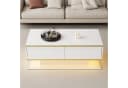Merax Couchtisch Hochglanz Schwarz/Weiß mit LED & Schubladen Bild 3