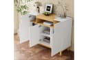 Merax Sideboard Holzoptik Weiß 3 Türen Regal Bild 1