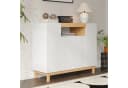 Merax Sideboard Holzoptik Weiß 3 Türen Regal Bild 3