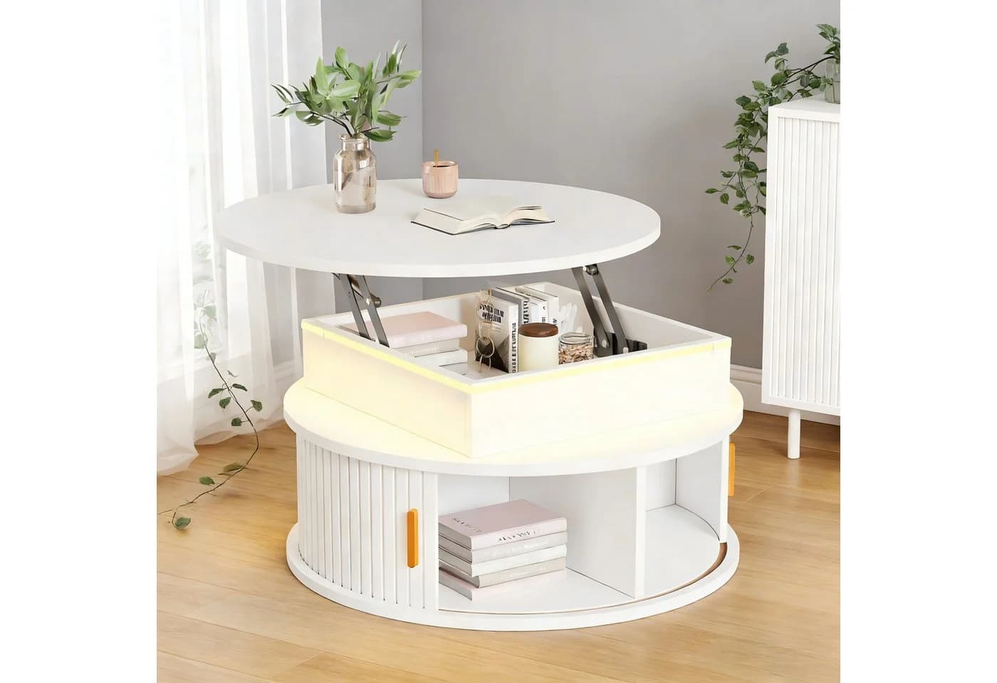 Merax Couchtisch Hochglanz LED-Beleuchtung - Bild 4