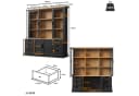 Flieks Küchenbuffet Glasvitrine Hochschrank Schwarz & Natur Bild 5