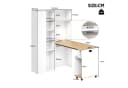 Merax Klappbarer Schreibtisch mit Regal Weiß-Eiche 2-in-1 Bild 5