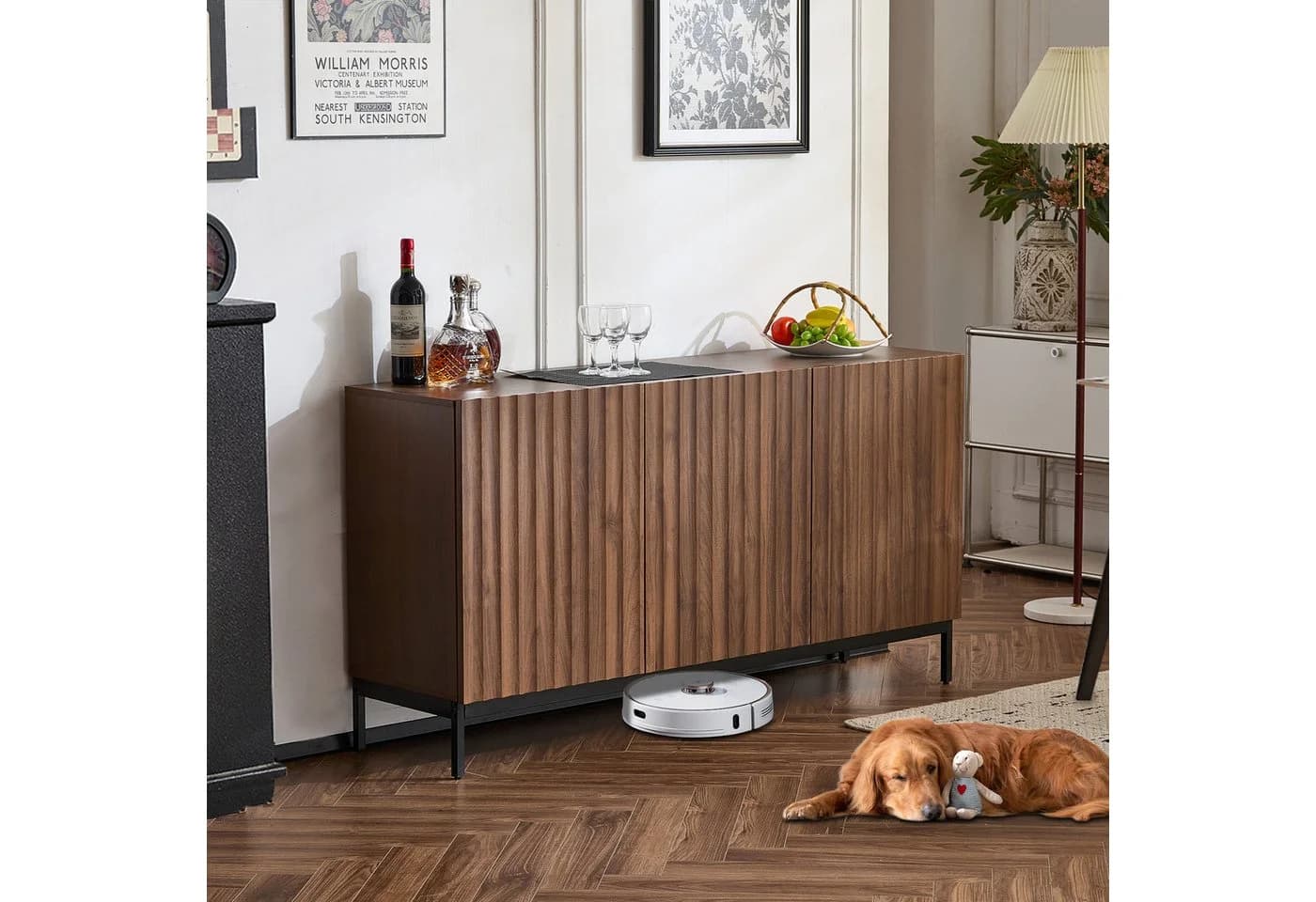 Flieks Sideboard 3 Türen Eichefarbe mit verstellbaren Böden - Bild 2