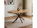 Flieks Ovaler Esstisch MDF Metallbeine Natur/Schwarz Modern Bild 2