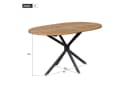 Flieks Ovaler Esstisch MDF Metallbeine Natur/Schwarz Modern Bild 4