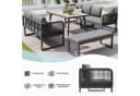 Flieks Gartenlounge-Set 8-Sitzer Grau PE-Rattan Bild 5