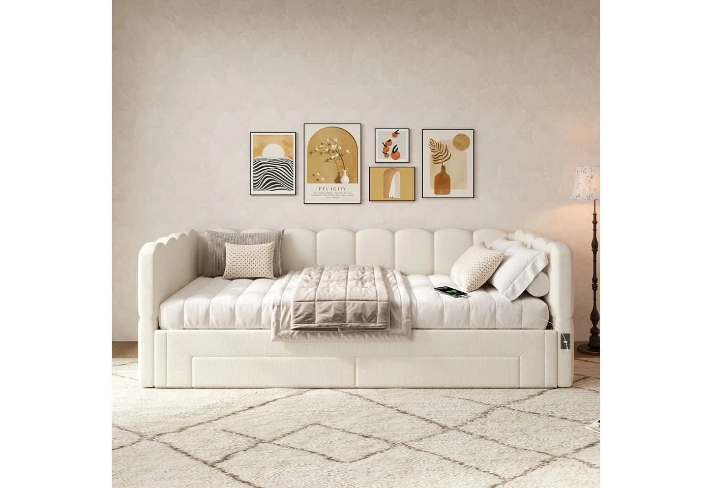 Flieks Daybett 90/180x200cm mit Schubladen & USB