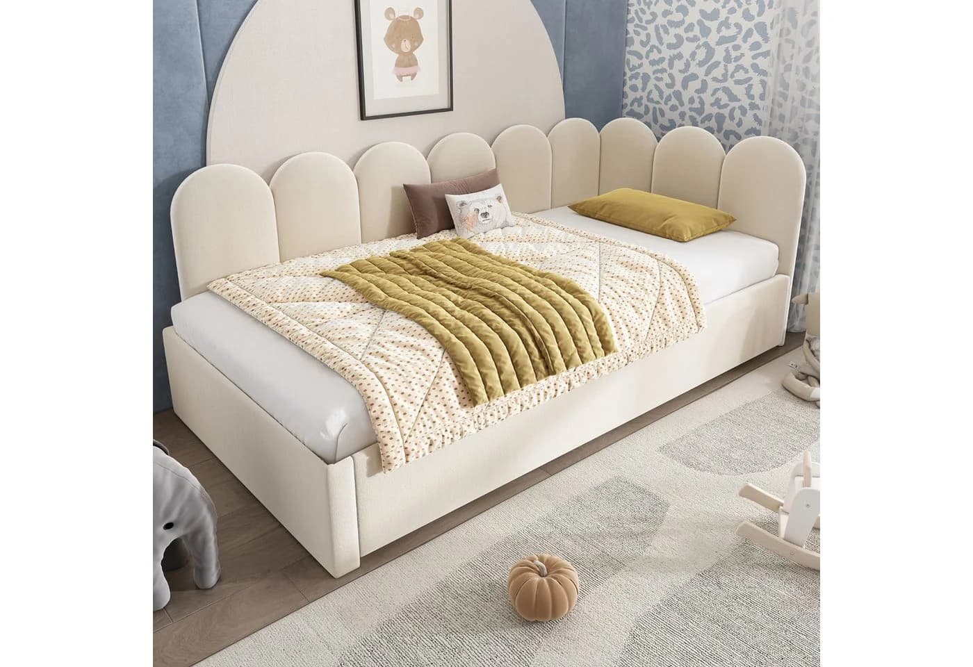 Flieks Daybett Polsterbett Tagesbett Schlafsofa 90x200cm mit Ausziehbett 90x190cm
