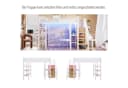 Flieks Hochbett Metall Kinderbett mit LED, Schreibtisch & Regal Weiß Bild 4