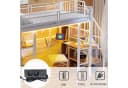 Flieks Hochbett Metall Kinderbett mit LED, Schreibtisch & Regal Weiß Bild 5