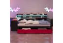 Flieks Daybett mit Schreibtisch, Schubladen & LED Schwarz/Rot Bild 1