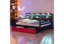 Flieks Daybett mit Schreibtisch, Schubladen & LED Schwarz/Rot Bild 2