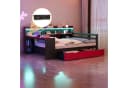 Flieks Daybett mit Schreibtisch, Schubladen & LED Schwarz/Rot Bild 3