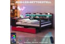 Flieks Daybett mit Schreibtisch, Schubladen & LED Schwarz/Rot Bild 4