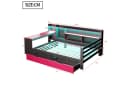Flieks Daybett mit Schreibtisch, Schubladen & LED Schwarz/Rot Bild 5