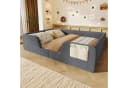 Flieks Polsterbett Kinderbett 140x190cm Grau Samt mit Stauraum Bild 1