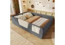 Flieks Polsterbett Kinderbett 140x190cm Grau Samt mit Stauraum Bild 2