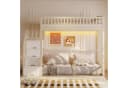 Flieks Hochbett Kinderbett mit Stauraumtreppe & Lichtleiste Bild 1