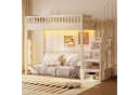 Flieks Hochbett Kinderbett mit Stauraumtreppe & Lichtleiste Bild 2
