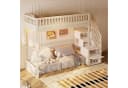 Flieks Hochbett Kinderbett mit Stauraumtreppe & Lichtleiste Bild 3