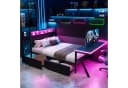 Flieks Metallbett Gamingbett Plattformbett 140x200cm mit Schreibtisch und 2 Schubladen Bild 2