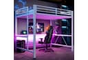 Flieks Hochbett Gamingbett Metall weiß mit Schreibtisch Bild 2