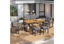 Flieks Gartenlounge-Set 6-Sitzer Grau mit abnehmbarem Tisch Bild 1