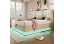 Flieks Polsterbett 140x190 mit LED, Stauraum & Ladefunktion Beige Bild 3