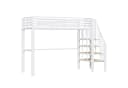 Flieks Hochbett Metallbett Kinderbett 90x200cm mit Stauraum und Treppe Bild 5