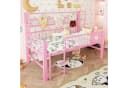 Flieks Kinderbett Rosa Metallbett 90x200cm mit Kleiderstange Bild 3