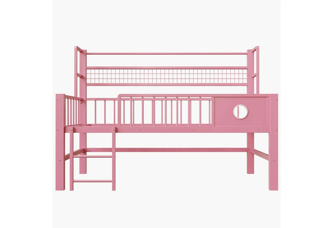Flieks Kinderbett Rosa Metallbett 90x200cm mit Kleiderstange - Bild 5