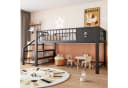 Flieks Kinderbett Hochbett Metall Schwarz mit Stauraum Bild 2