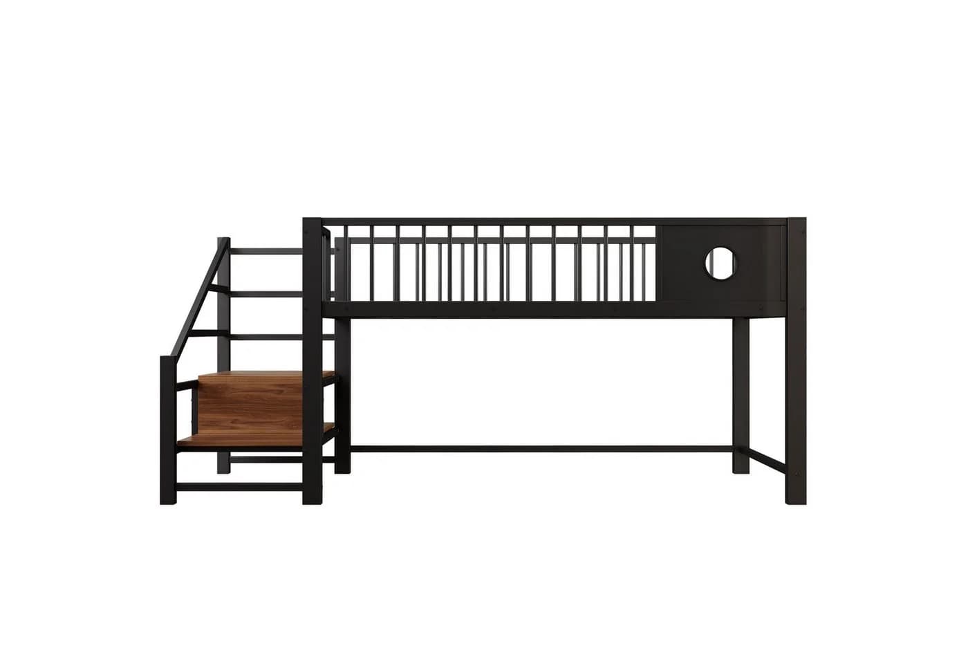 Flieks Kinderbett Hochbett Metall Schwarz mit Stauraum - Bild 5