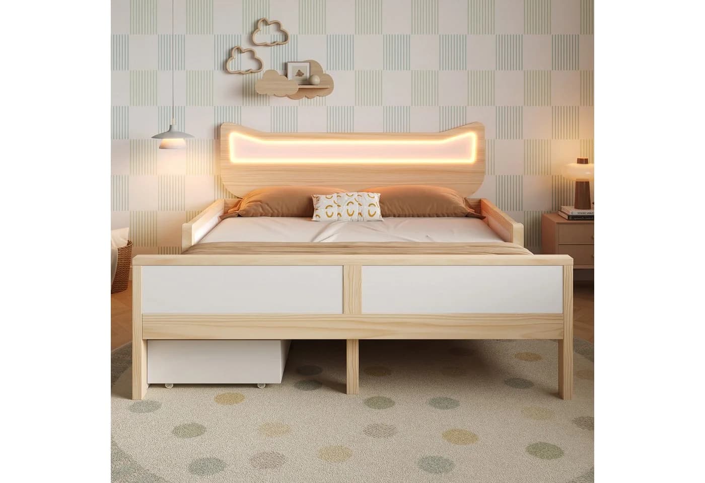 Flieks Kinderbett 140x200 mit LED & Stauraum - Bild 3