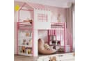 Flieks Hochbett Kinderbett Metall 90x200cm mit Regal & Treppe Bild 3