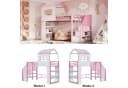 Flieks Hochbett Kinderbett Metall 90x200cm mit Regal & Treppe Bild 4